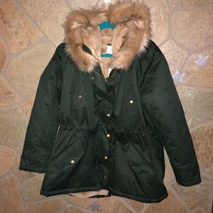 NWT Loft Plus faux fur lined coat/parka. Size 16